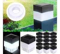 flysclean 20 Pack Solar Fence Post Cap Lights 2 x 2 Inches Solar Post Caps Solar Fence Lights for Garden, LED Fence, Solar Post, Cap Lights, Street Light, Gazebos, Street Wall, White Light