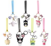 flysclean 7 Pcs Lovely Anime Keychain Set - Cute Anime Figure Pendant Kawaii Creative Gifts Accessories Key Chains Cake Topper