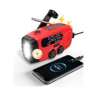 flysclean Emergency Hand Crank Radio with 2000mAh Cellphone Charger, AM/FM NOAA Radio with Solar,Crank & USB Charger Portable Weather Radio with Bright Flashlight for Home and Outdoor Emergencies