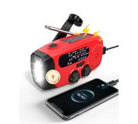 flysclean Emergency Hand Crank Radio with 2000mAh Cellphone Charger, AM/FM NOAA Radio with Solar,Crank & USB Charger Portable Weather Radio with Bright Flashlight for Home and Outdoor Emergencies