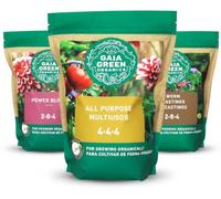 Flysclean Gaia Green Combo+ 2kg All Purpose 4-4-4-, 2Kg Power Bloom 2-8-4, 2L Worm Castings Fertilizer