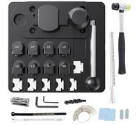 flysclean Ring Bender Tool for Spoon Rings, Ring Bending Machine for Jewelry Making, Ring Maker with Ring Sizer Measuring Tool Set (Ring Sizer, Ring Mandrel),Rubber Hammer,Ring Size Gauge