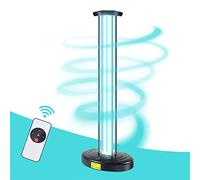 flysclean Ultraviolet Germicidal Lamp, 100W Ozone Free UV Light Sanitizer for Large Room, with Three-Step Timing Remote Control, Blue Light, Up to 99.9% Sterilization for Bathroom, Bedroom, Toilet