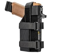flysclean Universal Gun Holster Molle Holster - Adjustable Molle Pistol Holster for RDS Red Dot Sights, Right-Handed Airsoft Pistol Holster for 1911, Glock, Sig, and More.(Black)