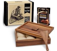 flysclean Wooden Pizza Dough Proofing Box w/Lid - 16” x 12” - Made From Natural Acacia Wood - Proofing Container Tray for Home Kitchen with Dough Spatula and Pizza Dough Recipe Book