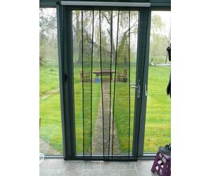 Flyscreen Queen Multi Panel Fly Screen Door Charcoal 145cm x 230cm 57 x 90.5 inch