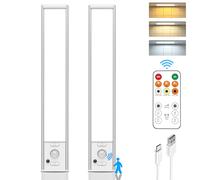Flysein Under Cabinet Lighting with Remote Control,USB Rechargeable LED Motion Sensor Light Indoor