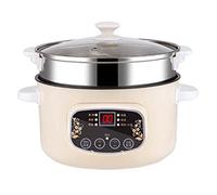Flyself Electric Hot Pot, 3.2L White Plastic Multifunction Cooker, Stir Fry, Roast, Ramen, Travel/Dorm, Electric Saucepan