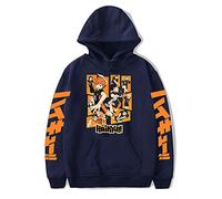 Flyself Men's Haikyuu Hoodie Cosplay Anime Manga Print Hooded Hinata Shoyo Kageyama Tobio Cosplay Pullover Top Karasuno High School Sweatshirt Jumper for Teens Men Women