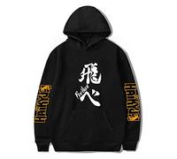 Flyself Men's Haikyuu Hoodie Cosplay Anime Manga Print Hooded Hinata Shoyo Kageyama Tobio Cosplay Pullover Top Karasuno High School Sweatshirt Jumper for Teens Men Women