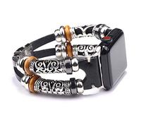 Flyself Replacement Strap Compatible with Apple Watch Strap 38mm 42mm 40mm 44mm, Stainless Steel Replacement Bracelet Strap for iWatch Series 5/4/3/2/1 Leather Alloy
