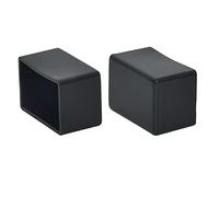 Flyshop 16Pcs Bright Black Flexible PVC Chair Table Leg Caps, Hardwood Floor Protectors, Rectangle Furniture Feet Caps Tips, 25 x 35 mm, 1" x 1-3/8"
