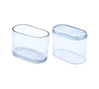 Flyshop 16PCS Durable PVC Chair Leg Caps Protectors Oval [Floor Protectors & Noise Reduction] End Caps Wear-Resistant Chair Pads Transparent, 15x30mm