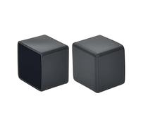 Flyshop 32 Pieces 35 x 35mm PVC Chair Leg Caps Square, Protective Caps for Chair Legs, Floor Protectors, Noise Reduction, Anti-Scratch Foot Covers, Bright Black Furniture Feet Gliders