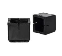 Flyshop 4 Pieces Square Chair Leg Caps with Felt Pads, Durable PVC Protective Caps for Chair Leg, Prevent Scratches, Black Floor Protectors for Hardwood Floor, [49 to 55mm]