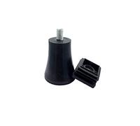Flyshop 4 Sets M8 Threaded Plastic Plugs with Nonslip Rubber Adjustable Furniture Leveling Feet, 30 x 30mm Durable Pipe Hole Plugs, Tube Inserts, Black Chair Leg Floor Protectors