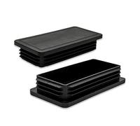 Flyshop 60 x 120 mm Black Plastic Plug Rectangle Tubing End Cap Tube Chair Glide 8 Pack