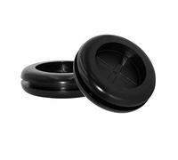 Flyshop Black 28mm 1-1/8" Rubber Grommet, 22mm 7/8" ID, Drill Hole Grommets Synthetic Rubber Plug Wire Protection, Round, Double-Sided, 4-Pack (Size 22mm x 28mm)