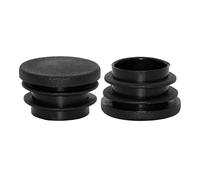 Flyshop Black Chair Table Legs 28 mm, 1-1/8" Outside Diameter Plastic Caps Round Ribbed Tube Inserts Furniture Glides 10 Pcs