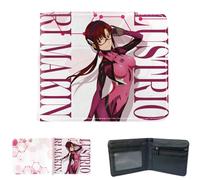 Flyshun Ayanami Rei Anime Wallet for Women Men Slim Leather Bifold Bi-Fold Wallets, Black Wallet, ID Credit Card Zero Wallet, Cosplay Accessories, Illustrious 2, Standard, Classic