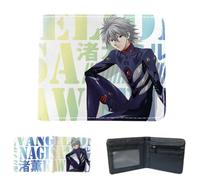 Flyshun Ayanami Rei Anime Wallet for Women Men Slim Leather Bifold Bi-Fold Wallets, Black Wallet, ID Credit Card Zero Wallet, Cosplay Accessories, Nagisa Kaworu 1, Standard, Classic