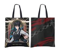Flyshun Power Anime Character Shopping Handbag-34 x 42 cm High Reusable Grocery Bag Leisure Canvas Bag, Mitaka Asa, 34 x 42 cm
