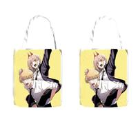 Flyshun Power Anime Character Shopping Handbag-34 x 42 cm High Reusable Grocery Bag Leisure Canvas Bag, Denji 3, 34 x 42 cm