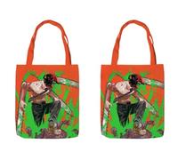 Flyshun Power Anime Character Shopping Handbag-34 x 42 cm High Reusable Grocery Bag Leisure Canvas Bag, Denji 4, 34 x 42 cm
