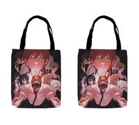 Flyshun Power Anime Character Shopping Handbag-34 x 42 cm High Reusable Grocery Bag Leisure Canvas Bag, Makima 3, 34 x 42 cm