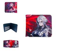 Flyshun Wanderer Anime Wallet for Women Men Slim Leather Bifold Bi-fold Wallets, Black Wallet, ID Credit Card Zero Wallet Cosplay Accessories, Arlecchino The Knave, Standard, Classic