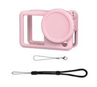 FlySimple Silicone Case for DJI OSMO Action 6 Camera Protective Sleeve Cover with Lost-Proof Rop/Wrist Strap/Lens Cap for DJI Action 6 Accessories(Pink)