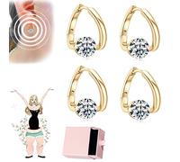 Flysmus Halolux Lymphvity Germanium Earrings, Flysmus Lymphvity Magnetherapy Germanium Earrings, 2023 New Lymphvity Magnetic Therapy Germanium Earrings (2 Pair, Glod)