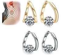 Flysmus Halolux Lymphvity Germanium Earrings,Lymphatic Magnetotherapy Earrings,Lymphvity Magnetherapy Germanium Earrings, Acupuncture Earrings,Lymphatic Drainage Earrings (Sliver+Glod)