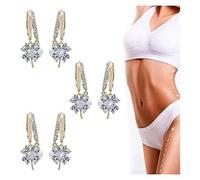 Flysmus Lymphvity Magnetherapy Germanium Earrings, Lymphatic Magnetotherapy Earrings, Lymphatic Drainage Earrings for Weight Loss, Magnetic Therapy Earrings for Women Girls (Silver 3Pair)