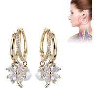 Flysmus Lymphvity MagneTherapy Germanium Earrings,Lymphatic Magnetotherapy Earrings,Lymphatic Drainage Earrings,Magnetic Therapy Earrings for Women Girls (Silver)