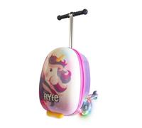 Flyte Scooter 2-in-1 Suitcase Scooter Kids - Kids Ride on Suitcase, Easy-Glide Wheels, Ride on Luggage, 18-Inch, 25 Litre Capacity for Boys and Girls Aged 3+, Light Up Wheels - Luna The Unicorn