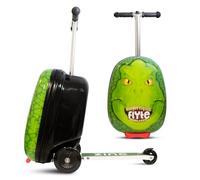 Flyte Scooter Suitcase Darwin The Dinosaur - 2-in-1, 18 Inch Ride on Children's Luggage, 25 Litre Capacity Kids Suitcases on Wheels for Boys and Girls Aged 4+, Foldable Waterproof Kids Suitcase