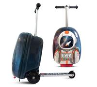 Flyte Scooter Suitcase Sammie The Spaceman - 2-in-1, 18 Inch Ride on Children's Luggage, 25 Litre Capacity Kids Suitcases on Wheels for Boys and Girls Aged 4+, Foldable Waterproof Kids Suitcase