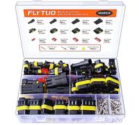 Flytuo 352PCS Automotive Waterproof Car Electrical Wire Connectors Plug Kit, Total 26 Sets Including 1/2/3/4 Pin Male and Female Connectors for Motorcycle, Truck, Car, Boats, Scooter