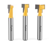 Flytuo 3Pcs Keyhole Router Bits Set 1/4" Shank, Carbide T-Slot Router Bit with 5/16 & 3/8 & 1/2 Inch Blade Diameter for Wood Hex Bolt T-Track Slotting Milling Cutters Set