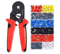 Flytuo Ferrule Crimping Tool Kit with 1200PCS Connectors, 0.25-10mm²(AWG 23-7) Self-Adjustable Ratchet Wire Crimper HSC8 6-4A, 8 Types of Terminals, Electrical Wire Cable Lug Crimp Plier Kit
