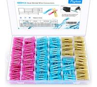 Flytuo Heat Shrink Butt Connectors, 660 PCS Crimp Connectors, (AWG22-10) Waterproof Electrical Wire Connectors Heat Shrink, Wire Crimp Connectors Marine Grade Butt Terminals(Blue/Red/Yellow)