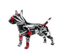 FLYuechun Ranan Art Creative Simple Colorful Bull Terrier Ornaments Statue Resin Pet Dog Figurine Crafts Home Decoration Color Modern Office Desktop Craft (G861 Bw)