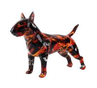 FLYuechun Ranan Art Creative Simple Colorful Bull Terrier Ornaments Statue Resin Pet Dog Figurine Crafts Home Decoration Color Modern Office Desktop Craft (G861 Red)