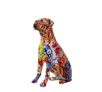 FLYuechun Ranan Creative Painted Art Water Transfer Room Color Boxer Dog Decorations Home Entrance Wine Cabinet Office Decor Resin Crafts (RA)