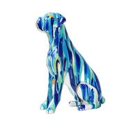 FLYuechun Ranan Creative Painted Art Water Transfer Room Color Boxer Dog Decorations Home Entrance Wine Cabinet Office Decor Resin Crafts (LS)