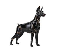 FLYuechun Ranan Creative Simple Painted Graffiti Color Doberman Dog Statue Decorations Home Entrance Wine Cabinet Office Pet Decor Resin Crafts (Black)