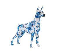 FLYuechun Ranan Creative Simple Painted Graffiti Color Doberman Dog Statue Decorations Home Entrance Wine Cabinet Office Pet Decor Resin Crafts (Blue)