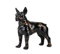 FLYuechun Ranan Modern Colorful Boston Terrier statue Art Creative Simple Small Handle Resin Pet Dog Crafts Home Decoration Color Office Desktop Craft (Black)