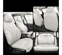 FLYUFO Car Seat Covers for Range Rover Evoque sport 2020-2022,Genuine Leather Waterproof Seat Cushions Padded Car Seat Protector Interior Accessories,A-White